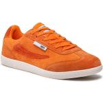 Przecenione Pomarańczowe Niskie sneakersy damskie z zamszu marki Fila w rozmiarze 42 