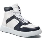 Przecenione Białe Wysokie sneakersy męskie z gładkiej skóry marki Gant w rozmiarze 44 