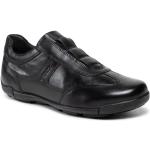 Przecenione Czarne Wysokie sneakersy męskie z gładkiej skóry marki Geox w rozmiarze 44 