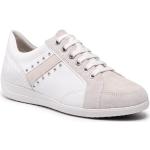 Przecenione Białe Sneakersy damskie marki Geox w rozmiarze 36 