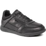 Czarne Niskie sneakersy męskie z gładkiej skóry marki Geox w rozmiarze 40 