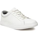 Przecenione Białe Niskie sneakersy męskie z gładkiej skóry marki Jack & Jones w rozmiarze 42 