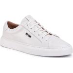 Przecenione Białe Wysokie sneakersy męskie z gładkiej skóry marki Joop! w rozmiarze 43 