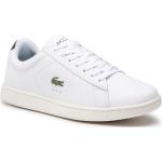 Przecenione Białe Niskie sneakersy męskie marki Lacoste w rozmiarze 45 
