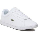Przecenione Białe Niskie sneakersy damskie z gładkiej skóry marki Lacoste w rozmiarze 36 