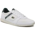 Przecenione Białe Niskie sneakersy męskie marki Lacoste w rozmiarze 41 