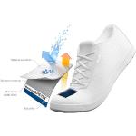 Przecenione Białe Niskie sneakersy męskie z Goretexu z gładkiej skóry marki Lacoste w rozmiarze 41 