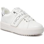 Przecenione Białe Buty sznurowane damskie z gładkiej skóry marki Michael Kors MICHAEL w rozmiarze 36 