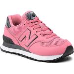 Przecenione Różowe Sneakersy sznurowane damskie z nubuku marki New Balance w rozmiarze 36 