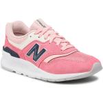 Przecenione Różowe Sneakersy sznurowane damskie z zamszu marki New Balance w rozmiarze 41 