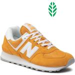 Przecenione Pomarańczowe Sneakersy sznurowane męskie sportowe z zamszu marki New Balance w rozmiarze 44 