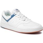 Przecenione Białe Sneakersy sznurowane męskie sportowe z gładkiej skóry marki New Balance w rozmiarze 40 