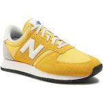 Przecenione Żółte Sneakersy sznurowane męskie sportowe z zamszu marki New Balance w rozmiarze 42 