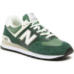 Przecenione Zielone Sneakersy sznurowane męskie sportowe z gładkiej skóry marki New Balance w rozmiarze 40 