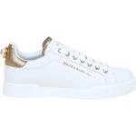 Białe Sneakersy skórzane z perłami z nappy marki Dolce & Gabbana w rozmiarze 39 