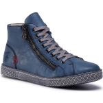Przecenione Niebieskie Wysokie sneakersy damskie marki Rieker w rozmiarze 36 