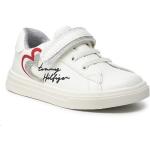 Przecenione Białe Niskie sneakersy damskie marki Tommy Hilfiger w rozmiarze 26 