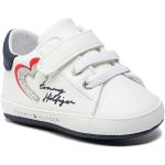 Przecenione Białe Buty na rzepy męskie marki Tommy Hilfiger w rozmiarze 19 