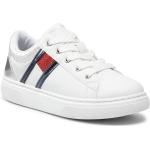 Przecenione Białe Niskie sneakersy damskie marki Tommy Hilfiger w rozmiarze 30 