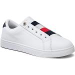 Białe Niskie sneakersy damskie ze skóry marki Tommy Hilfiger w rozmiarze 35 