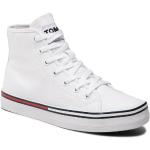 Przecenione Białe Sneakersy damskie dżinsowe marki Tommy Hilfiger TOMMY JEANS w rozmiarze 37 