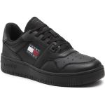 Czarne Niskie sneakersy męskie w stylu retro z gładkiej skóry marki Tommy Hilfiger TOMMY JEANS w rozmiarze 43 