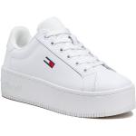 Przecenione Białe Niskie sneakersy damskie dżinsowe marki Tommy Hilfiger TOMMY JEANS w rozmiarze 39 