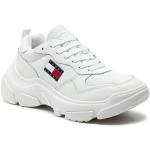 Białe Sneakersy damskie ultralekkie dżinsowe 