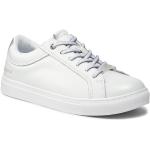 Przecenione Białe Niskie sneakersy męskie z gładkiej skóry marki Trussardi w rozmiarze 41 