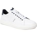 Przecenione Białe Niskie sneakersy męskie z gładkiej skóry marki Wojas w rozmiarze 41 