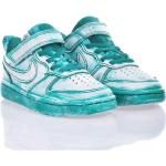 Niebieskie Sneakersy dla dzieci eleganckie ze skóry syntetycznej marki Nike w rozmiarze 29,5 