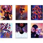 Spider-Man: Across the Spider-Verse (2023) plakaty - Miles Morales Gwen Stacy zestaw 6 promocyjnych artystycznych wydruków ściennych (20 x 25 cm) zestaw 1