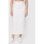 Przecenione Białe Długie spódnice damskie dżinsowe maxi marki Calvin Klein Jeans 