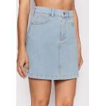 Przecenione Niebieskie Mini spódniczki damskie dżinsowe mini marki Pieces w rozmiarze XL 