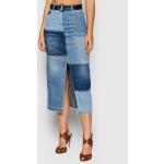 Przecenione Niebieskie Spódnice jeansowe damskie dżinsowe marki PINKO w rozmiarze L 