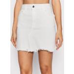Przecenione Białe Mini spódniczki damskie dżinsowe mini marki Replay 