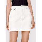 Przecenione Białe Mini spódniczki damskie dżinsowe mini w rozmiarze S 