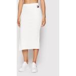 Przecenione Białe Spódnice midi damskie dżinsowe marki Tommy Hilfiger TOMMY JEANS w rozmiarze S 