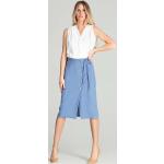 Niebieskie Spódnice midi damskie w kratkę marki Figl w rozmiarze XL 