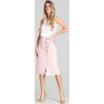 Różowe Spódnice midi damskie w kratkę marki Figl w rozmiarze XL 