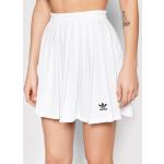 Przecenione Białe Spódnice plisowane damskie mini marki adidas w rozmiarze M 