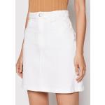 Przecenione Białe Mini spódniczki damskie dżinsowe mini marki HUGO BOSS BOSS w rozmiarze L 