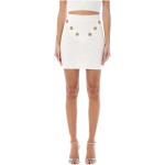 Białe Mini spódniczki damskie eleganckie mini marki BALMAIN w rozmiarze M 