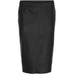 Czarne Spódnice skórzane damskie gładkie eleganckie z gładkiej skóry w rozmiarze XL 