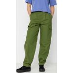 Przecenione Zielone Spodnie z wysokim stanem damskie luźne bawełniane marki Carhartt WIP 