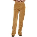 Brązowe Spodnie sztruksowe damskie z falbankami sztruksowe na zimę marki MASON´S w rozmiarze L 