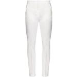 Białe Lniane spodnie damskie z wiskozy marki PINKO w rozmiarze M 