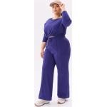 Fioletowe Spodnie dla puszystych damskie bawełniane marki BLUE SHADOW w rozmiarze dużym Made in Poland 