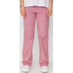 Przecenione Różowe Eleganckie spodnie damskie w stylu preppy z dodatkiem bawełny marki Dickies w rozmiarze XXS 