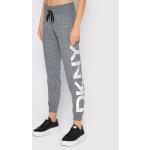 Przecenione Szare Spodnie dresowe damskie sportowe marki DKNY | Donna Karan w rozmiarze M 